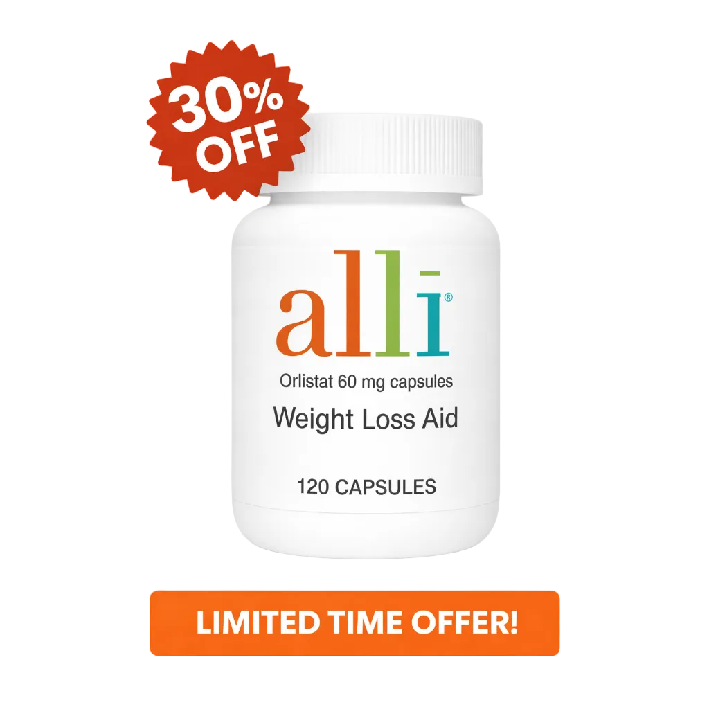 30% OFF – alli Weight Loss Capsules (Orlistat 60 mg)
